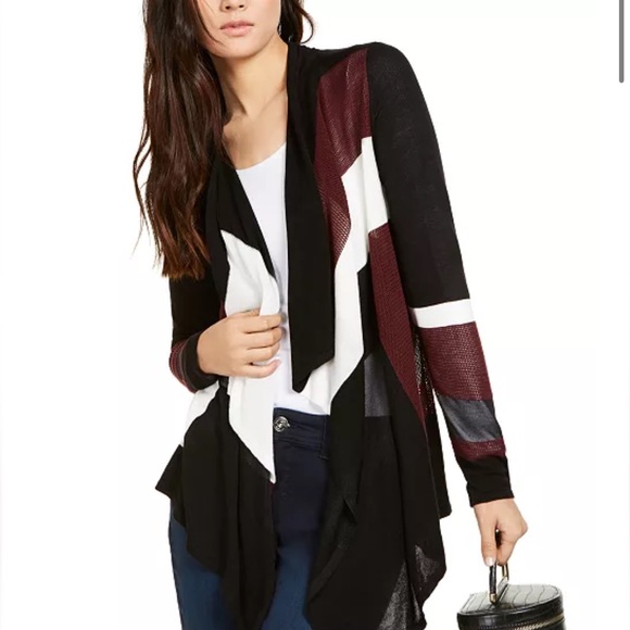 INC International Concepts Sweaters - EUC INC International Concepts Colorblocked Waterfall Cardigan